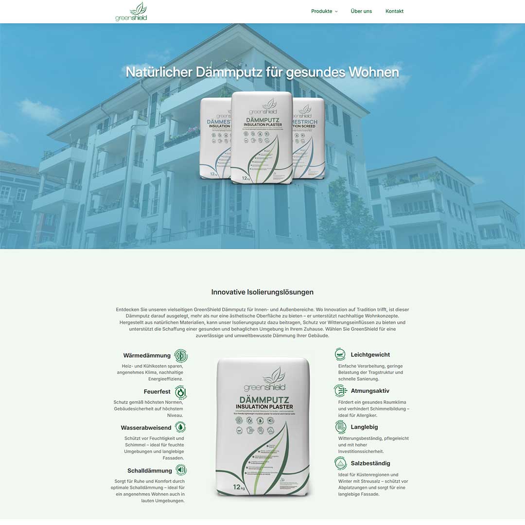 Ein bild von der Webseite www.greenshield.de