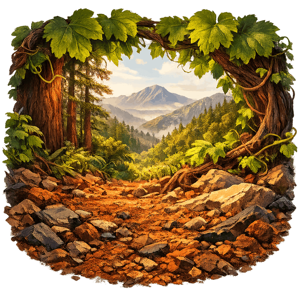 Detailed graphic of the Spring Mountain District wine region.