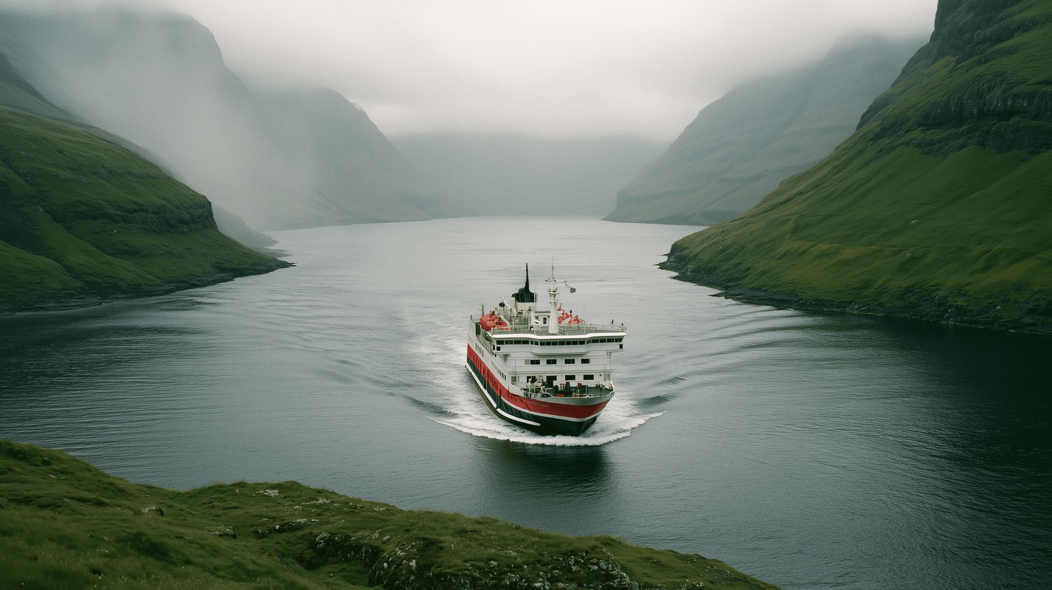 boat on water between rock formations