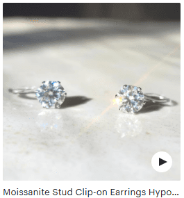 Shop Moissanite Stud Clip-on Earrings
