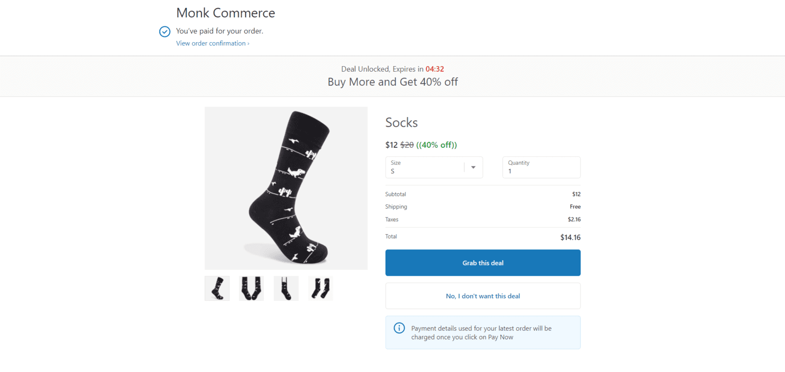 Post-purchase cross-sell