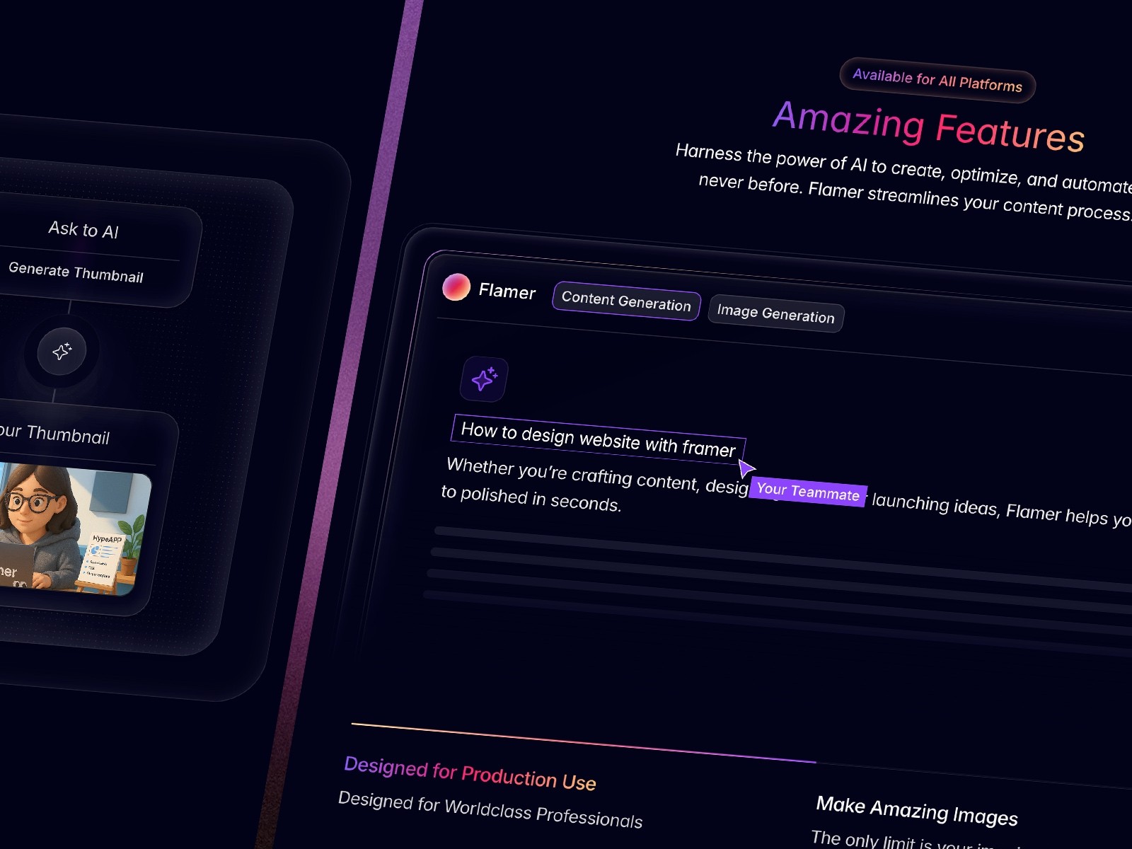 FlamerX — 专业动效 AI 产品官网设计灵感