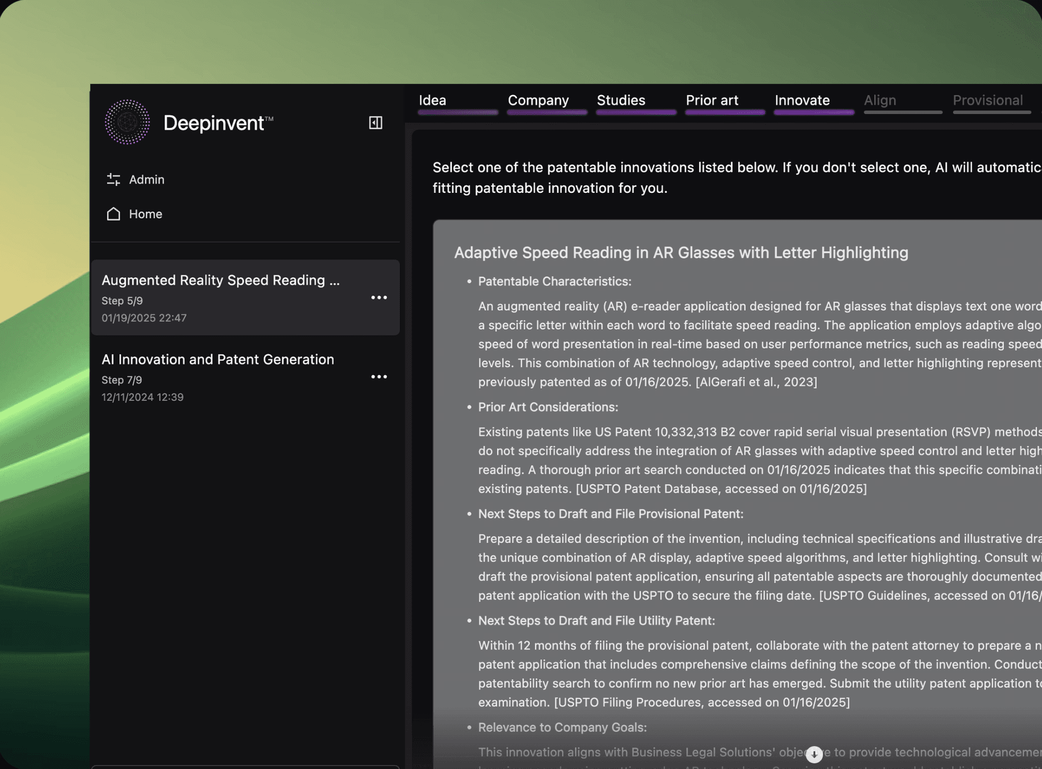 Deepinvent research synthesis