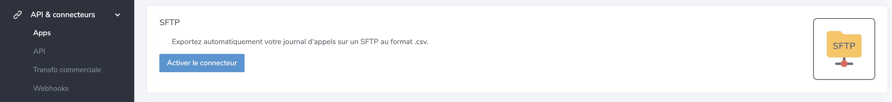 Interface configuration SFTP Magnétis
