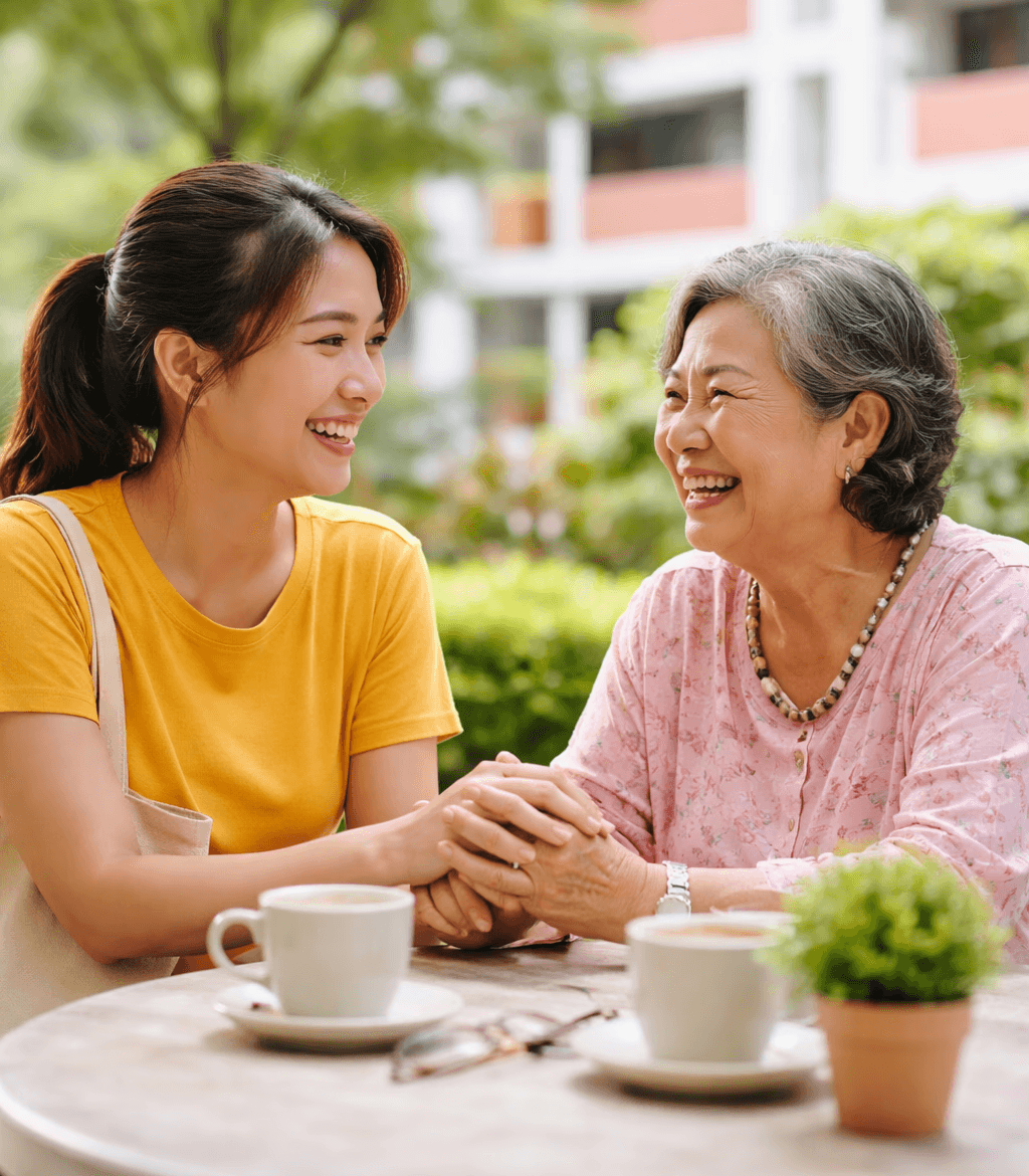 five children smiling while doing peace hand sign