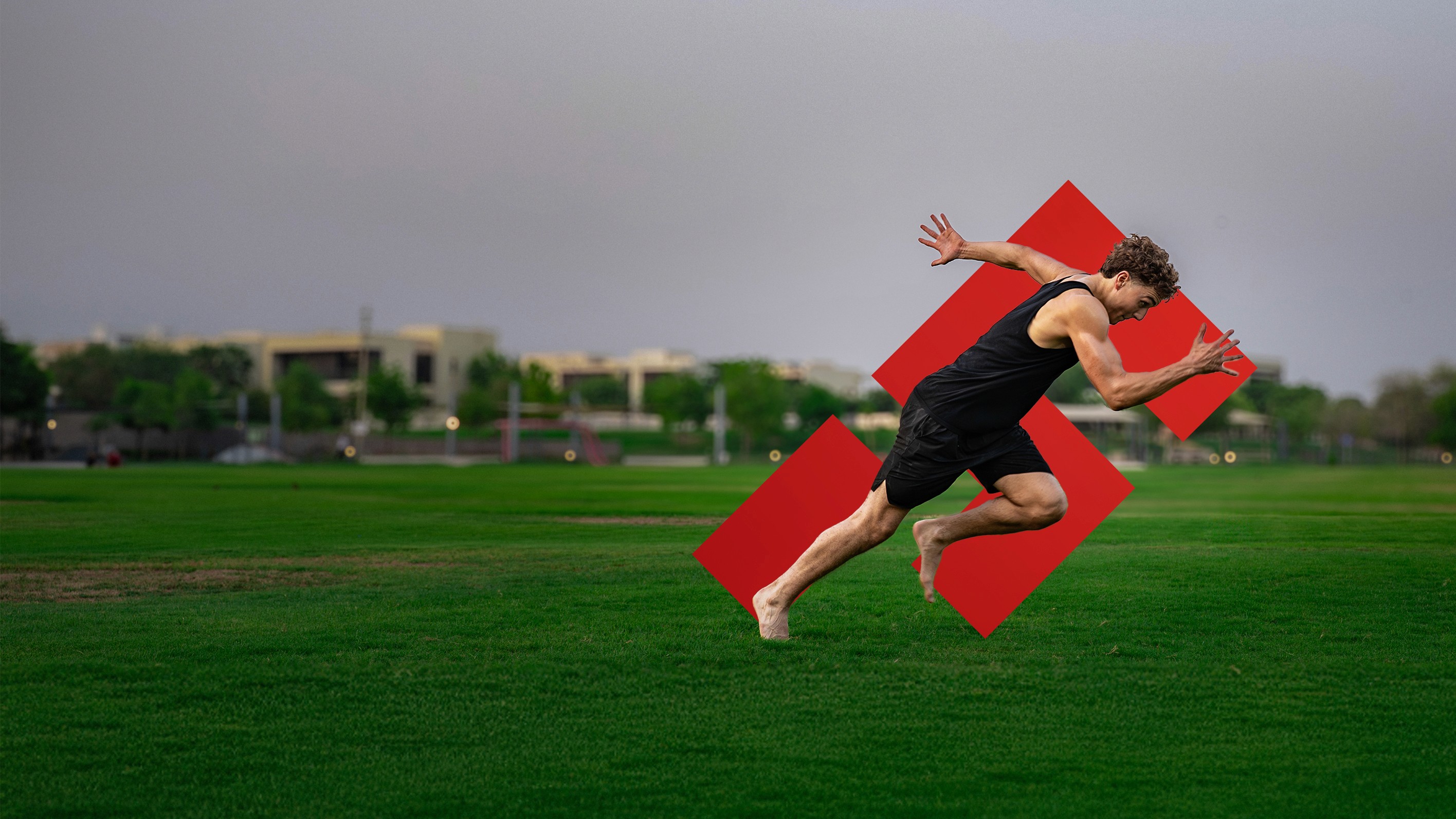 Dynamic picture of a cyclist riding downhill