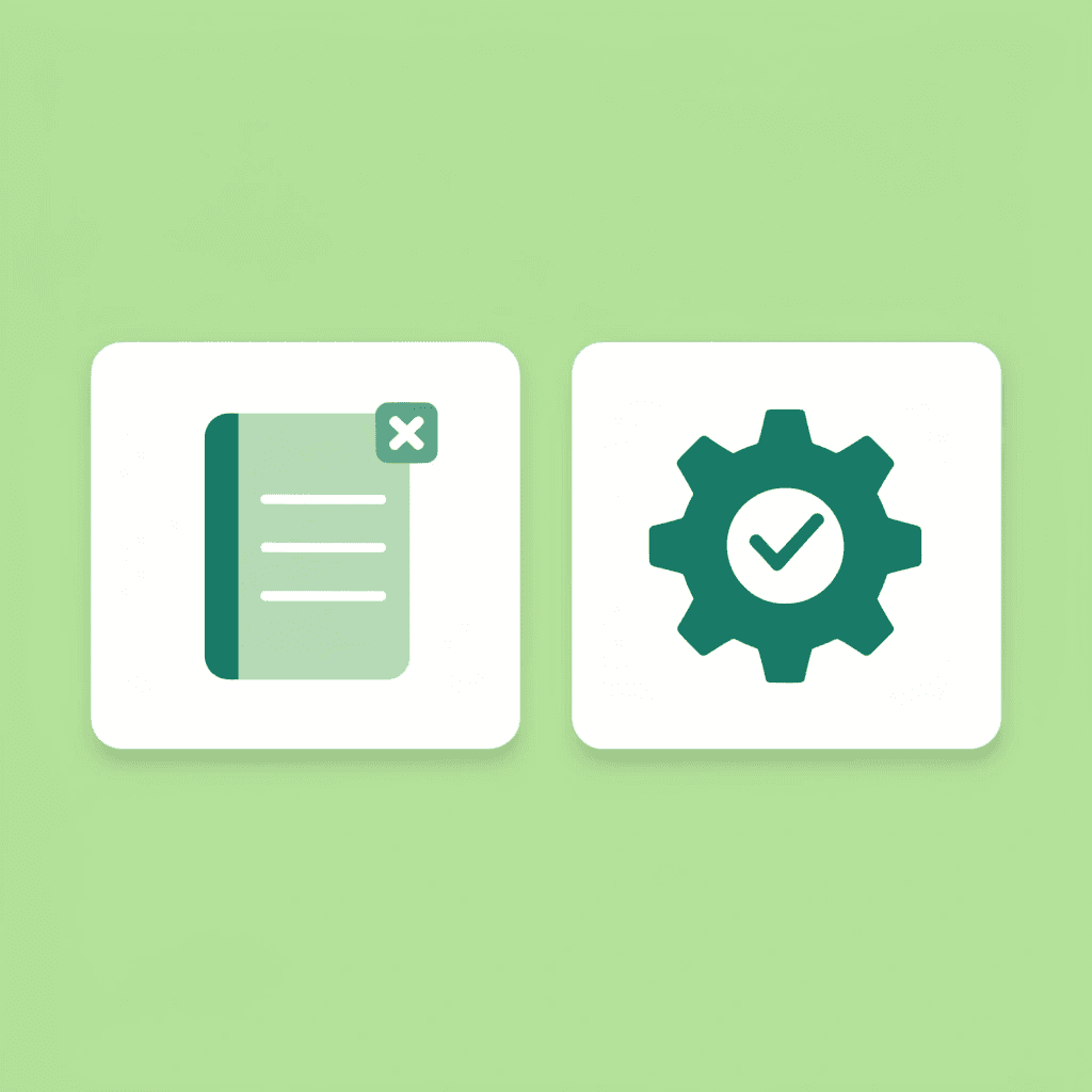 Before: scattered notes and messy summaries. After: an organized, structured system
