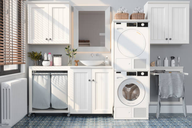 Clean kitchen with wooden flooring