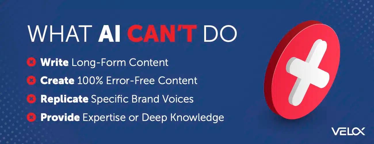 A short list of what AI can't do