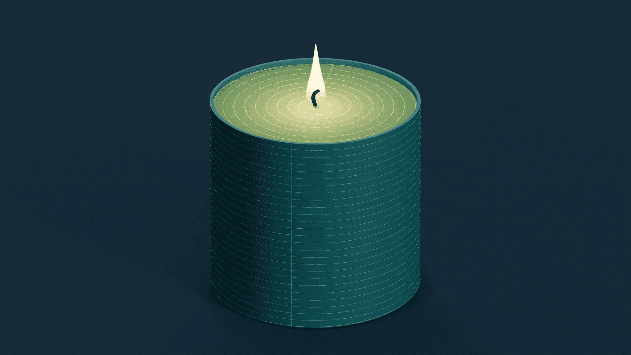 Diagram-style navy and blue illustration of a single candlestick showing body, upper wick, and lower wick