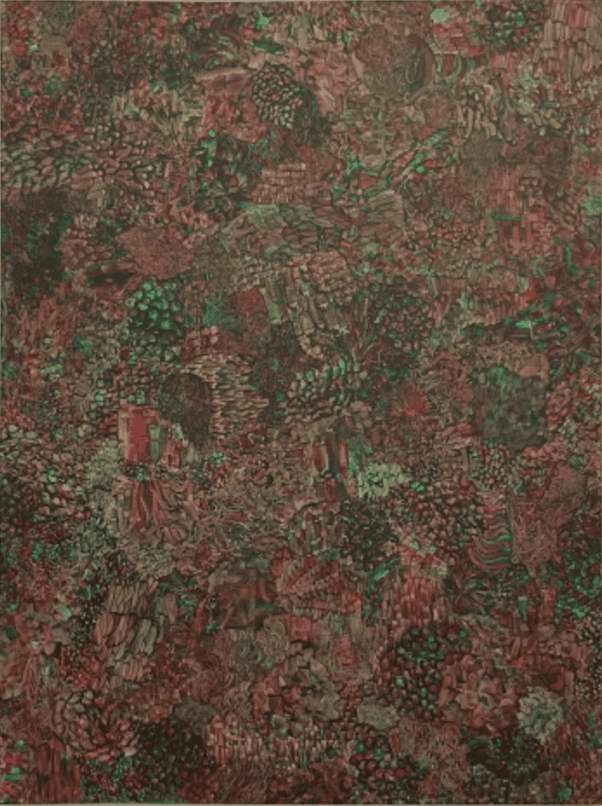 herd of sheep on road painting