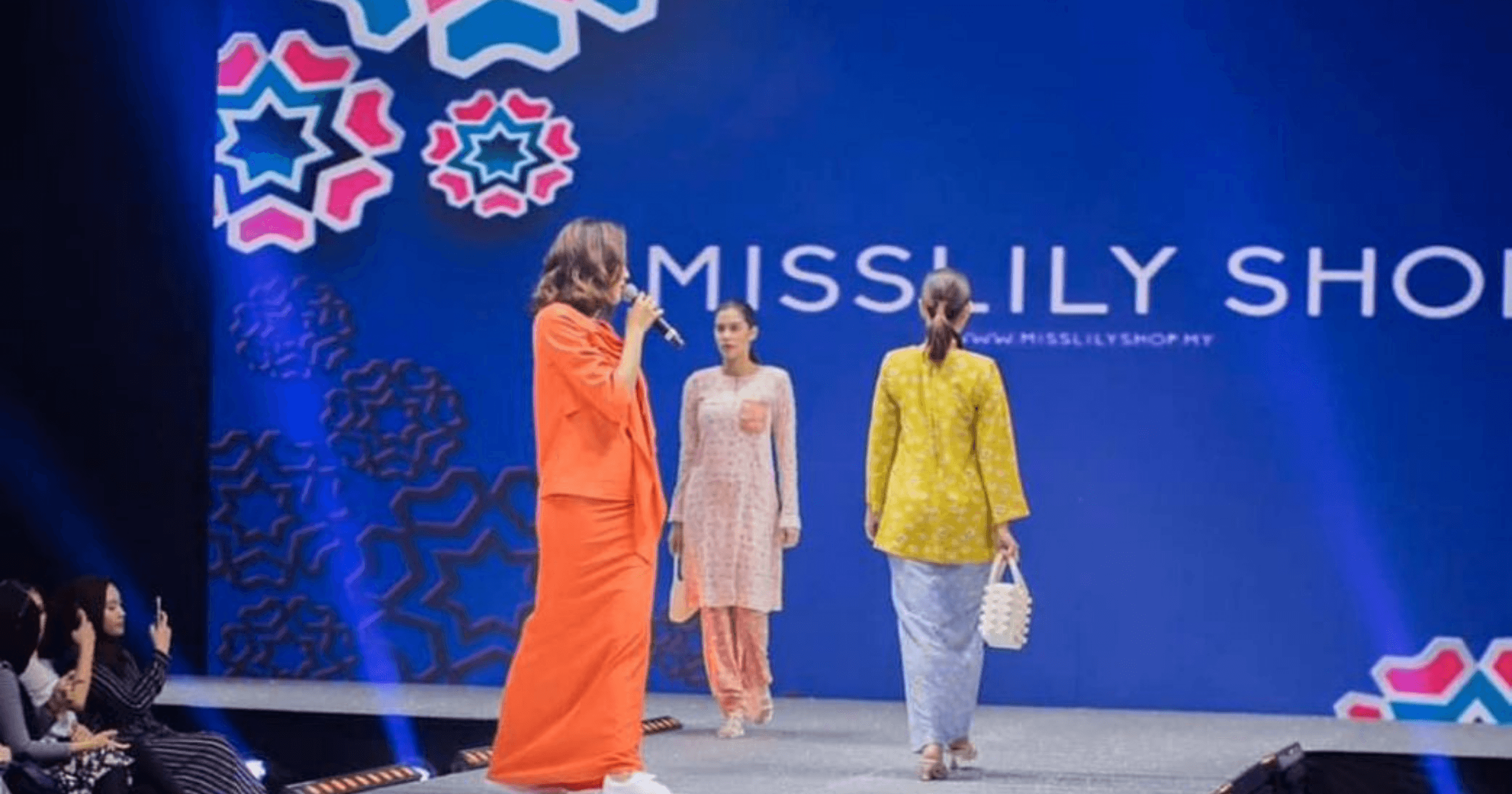 Desain baju kurung Muslimah dari jenama Misslilyshop di Kuala Lumpur Fashion Week.