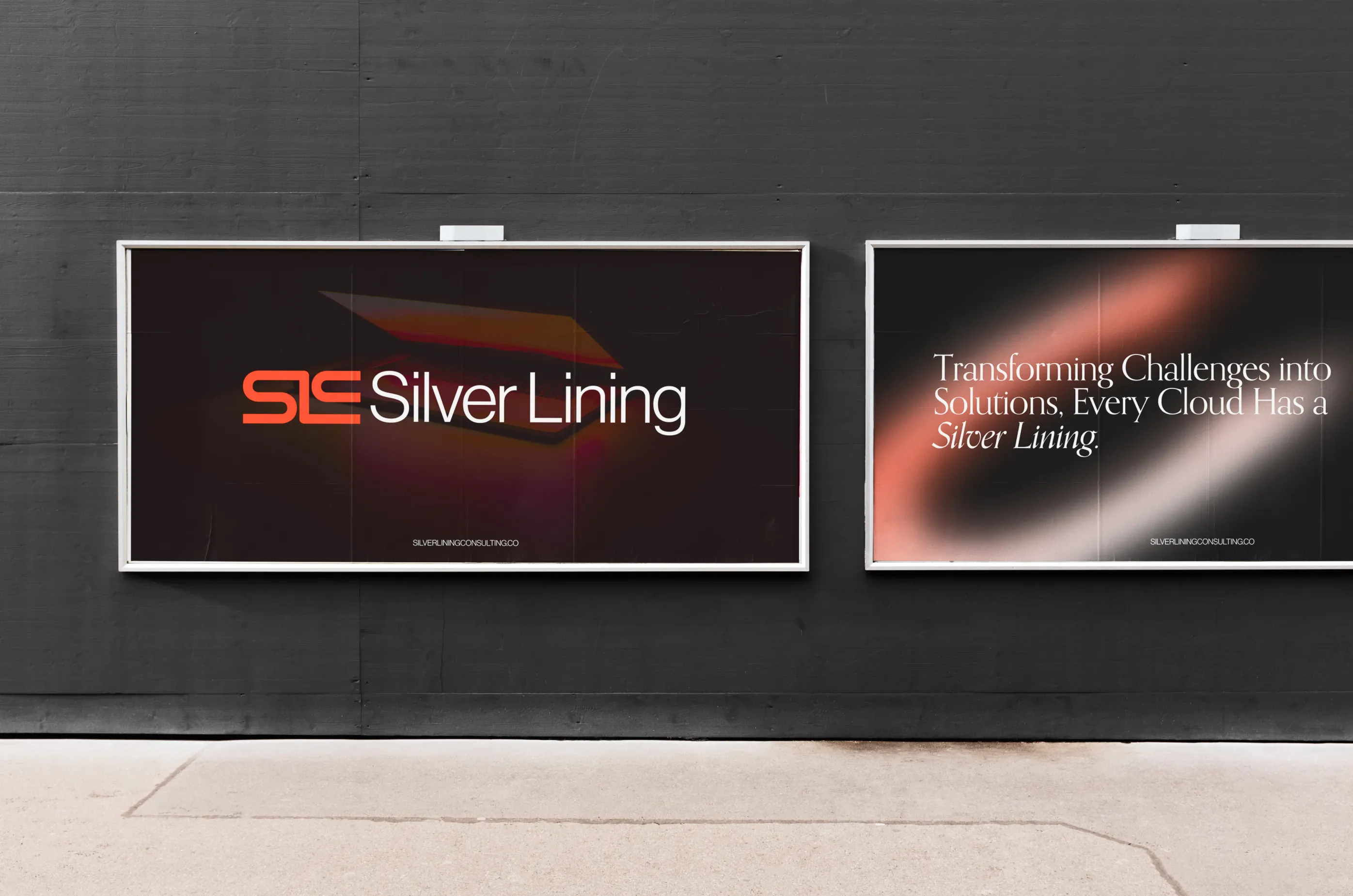 Silver Lining Consulting — Two billboards with Silver Lining logo — Outdoor advertising