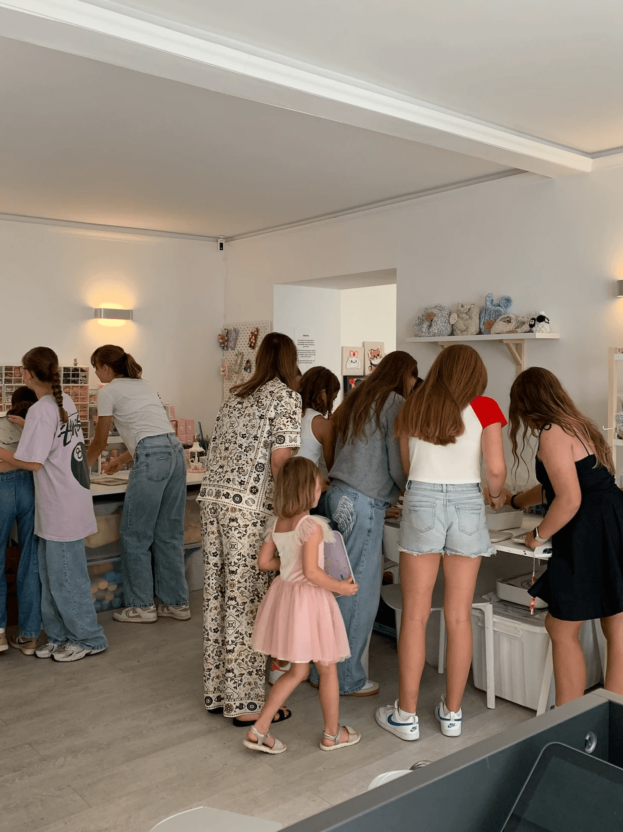 Families and friends enjoying a creative workshop together at our London studio