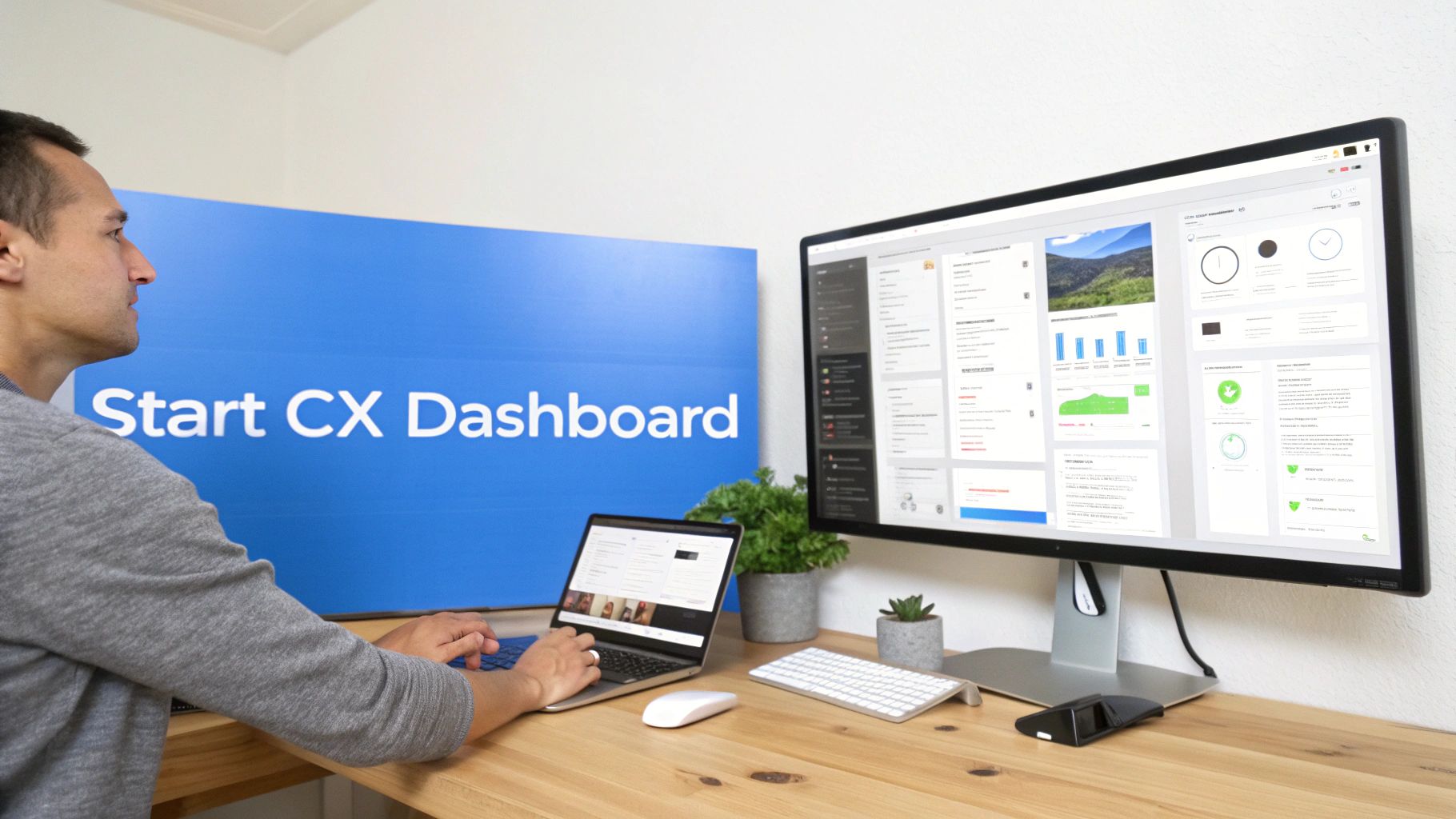 Screenshot of a customer experience dashboard built in Querio.