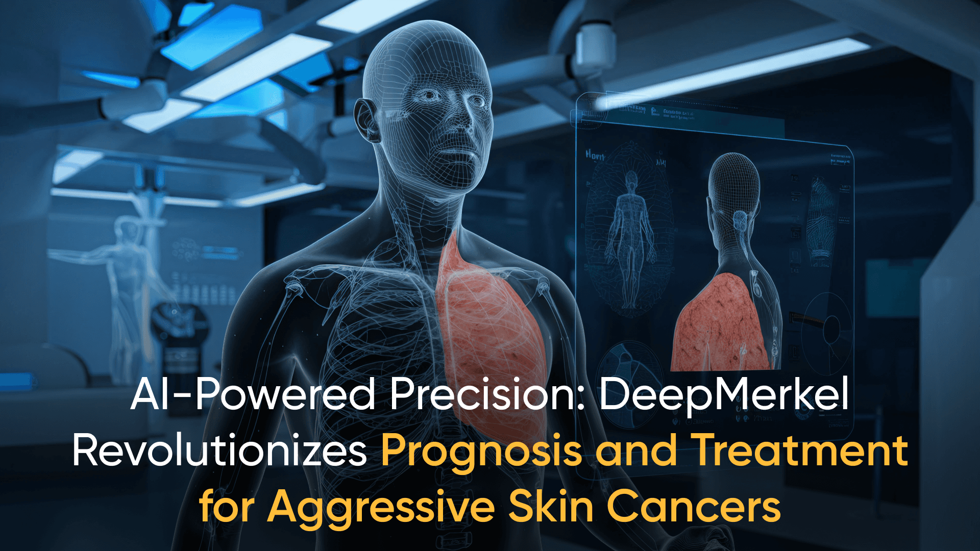AI-powered DeepMerkel technology revolutionizing prognosis and treatment for aggressive skin cancers with precision.