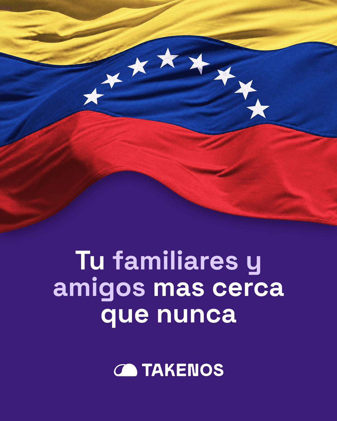 Bandera de venezuela con logo de takenos