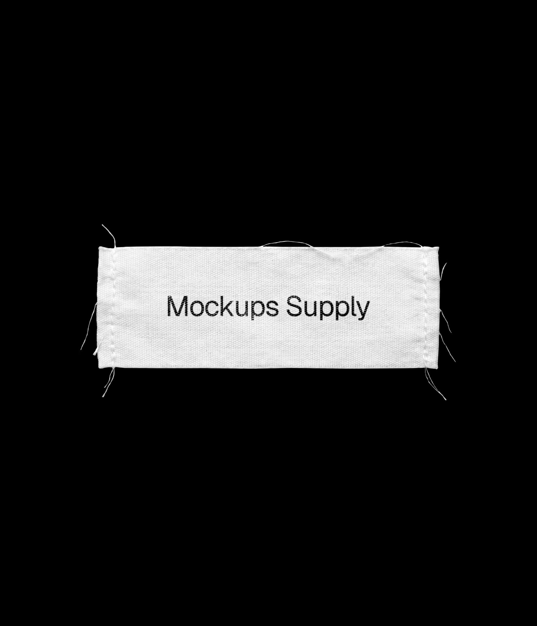 Damask woven label mockup with side stitching download on Mockups Supply