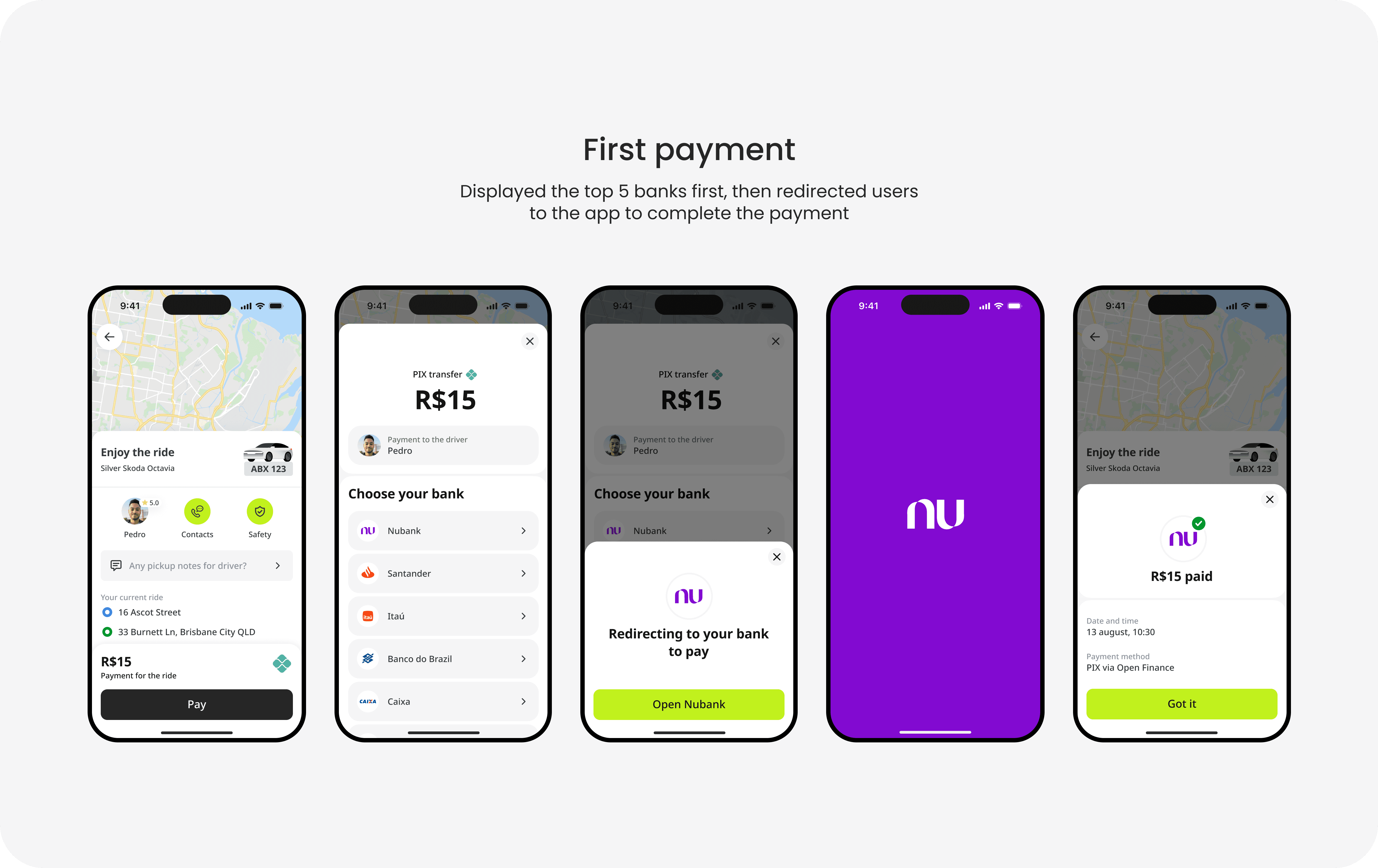 Payment flow step 1