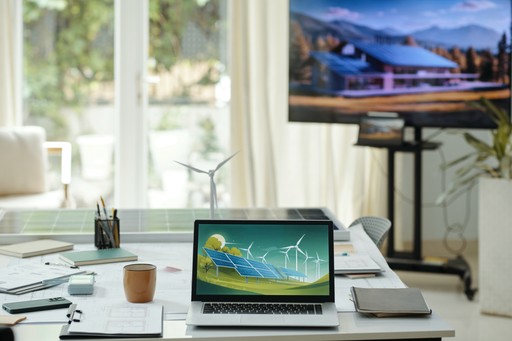 laptop with power efficiancy graphics displayed