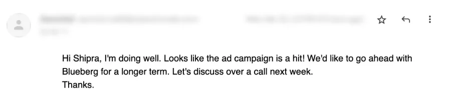 Client reply screenshot