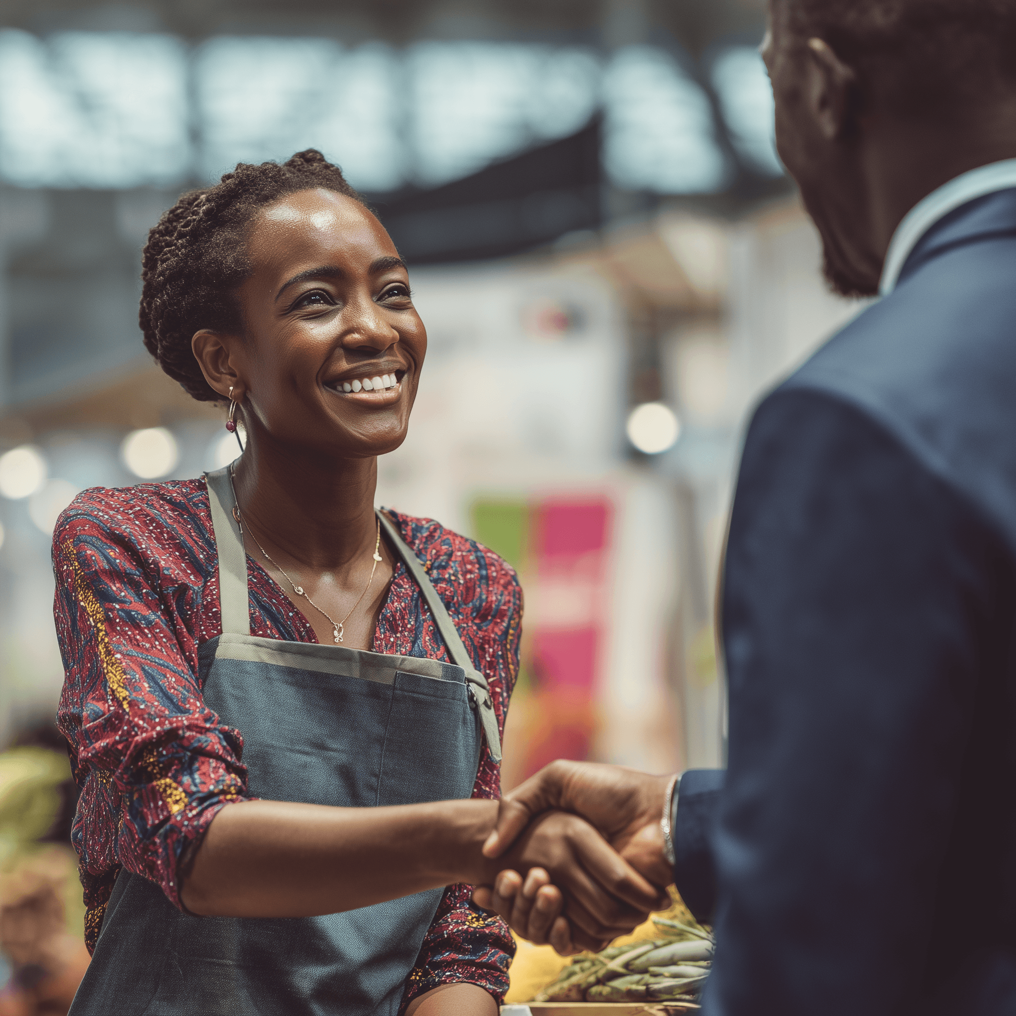 femme portant un micro et qui pitch-Women in Afrofood