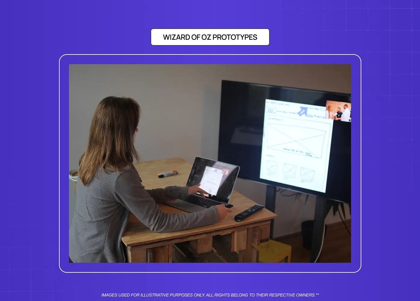 A facilitator manually simulates system responses while a participant interacts with a prototype during a usability test.