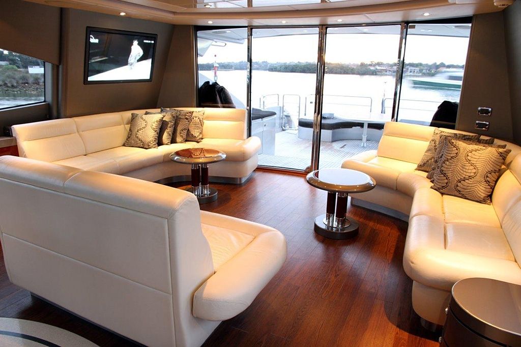 Boat docked in marina