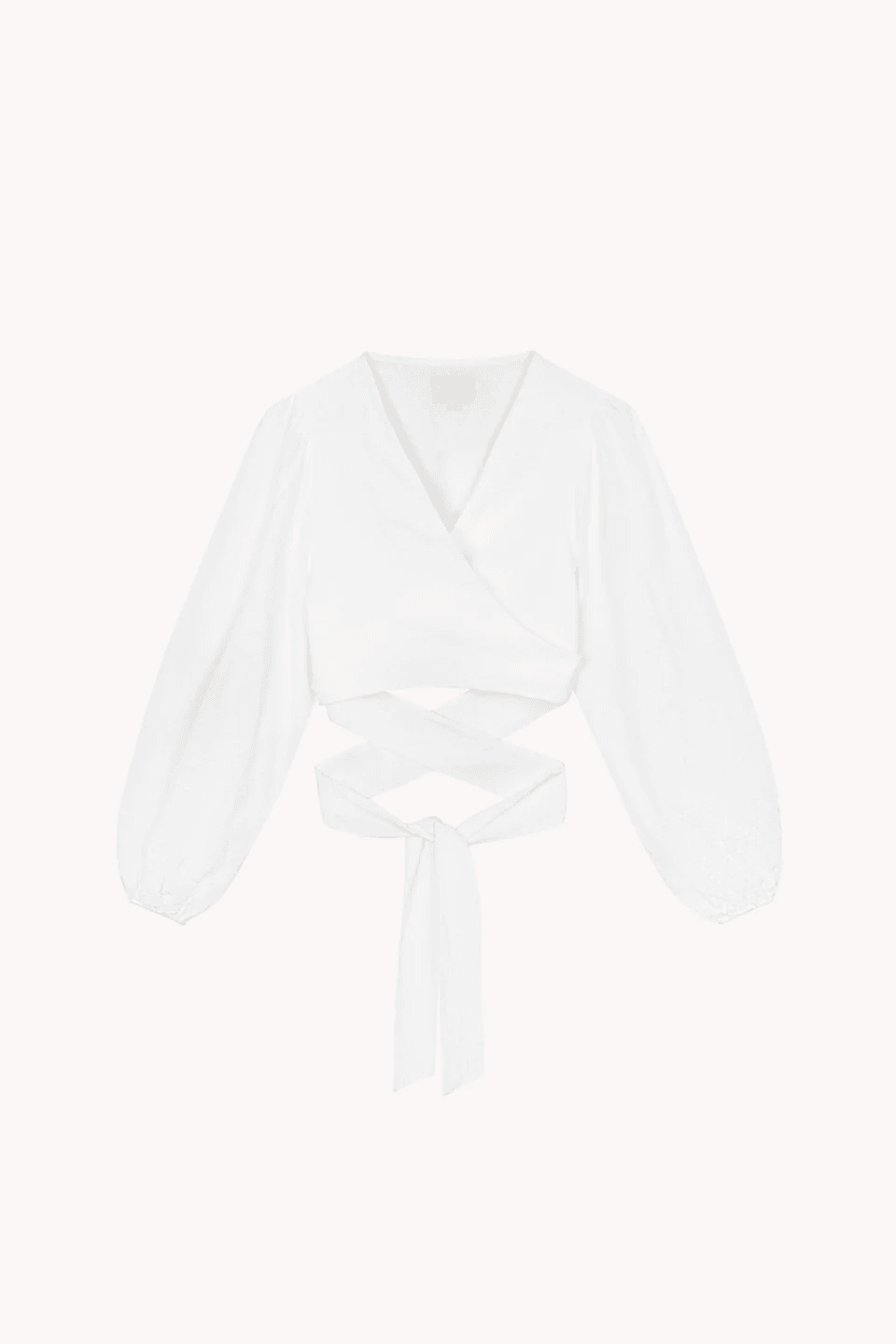 White wrap top with tie detail