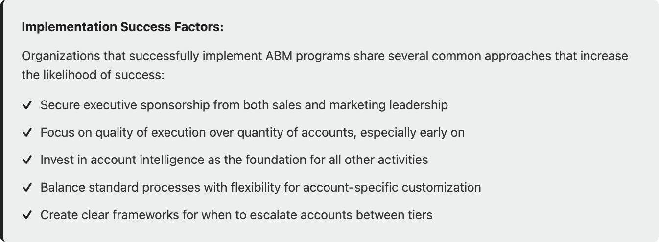 ABM implementation success