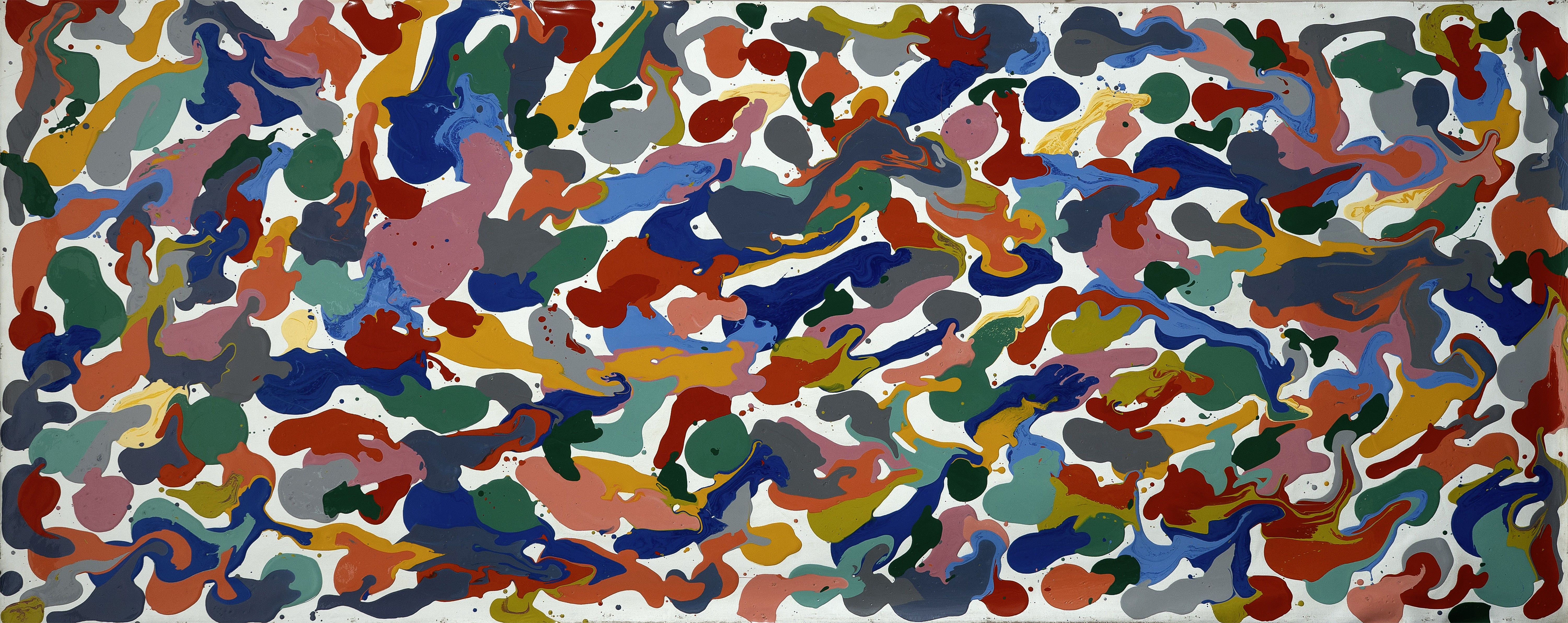 herd of sheep on road painting