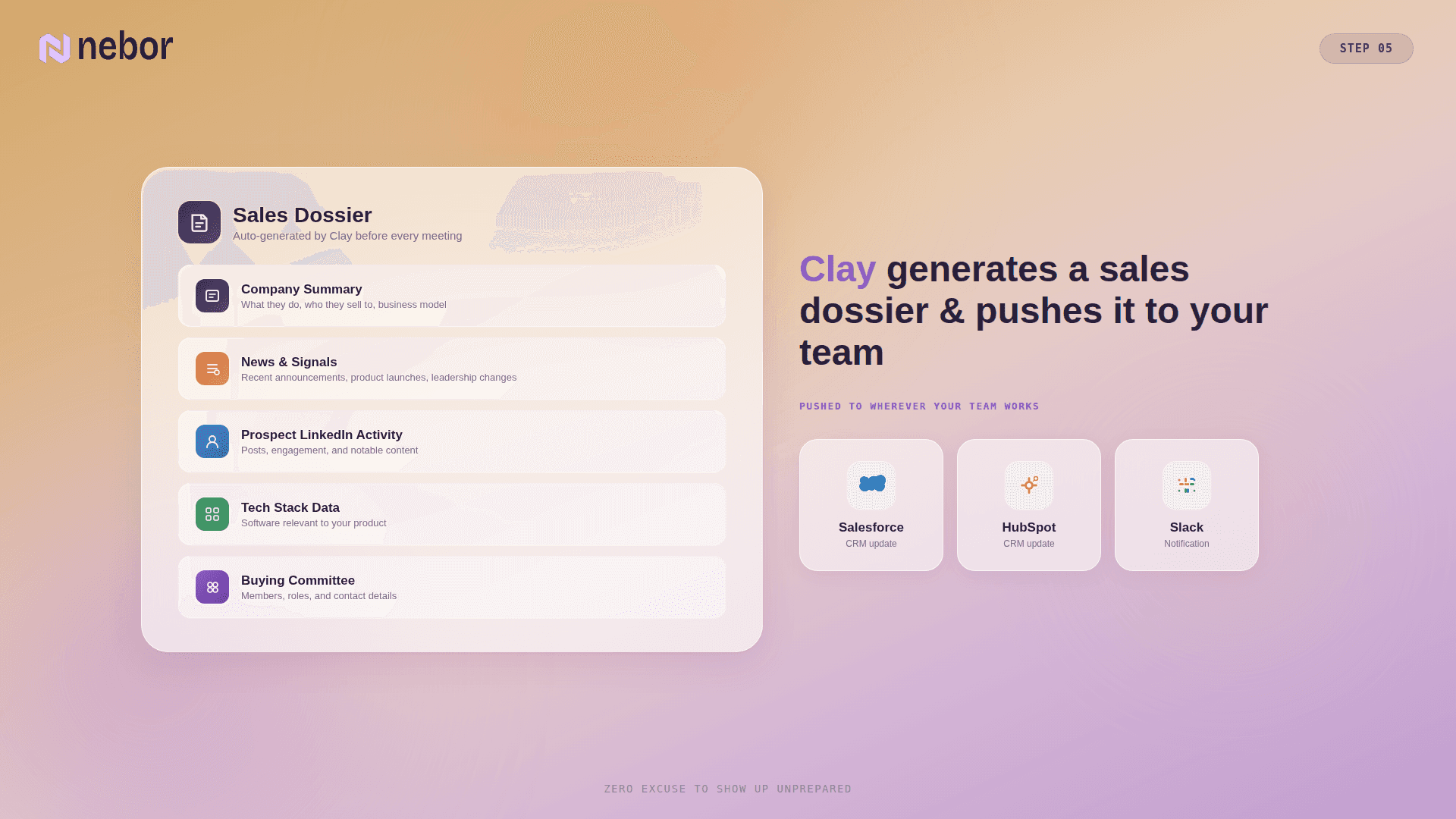 use Clay to generate a sales dossier and push it to your team
