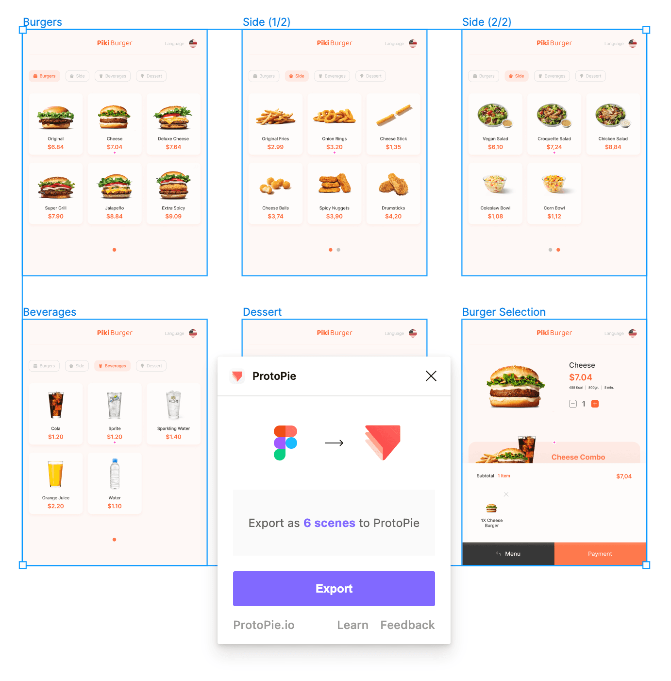 Exporting designs from Figma to ProtoPie