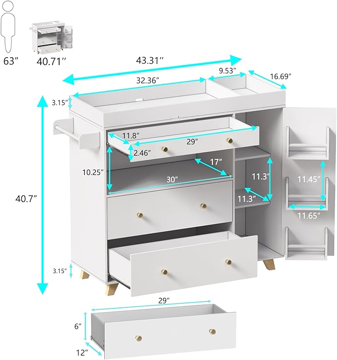 Best baby dresser changing table – A stylish and functional furniture piece, perfect for any modern home.