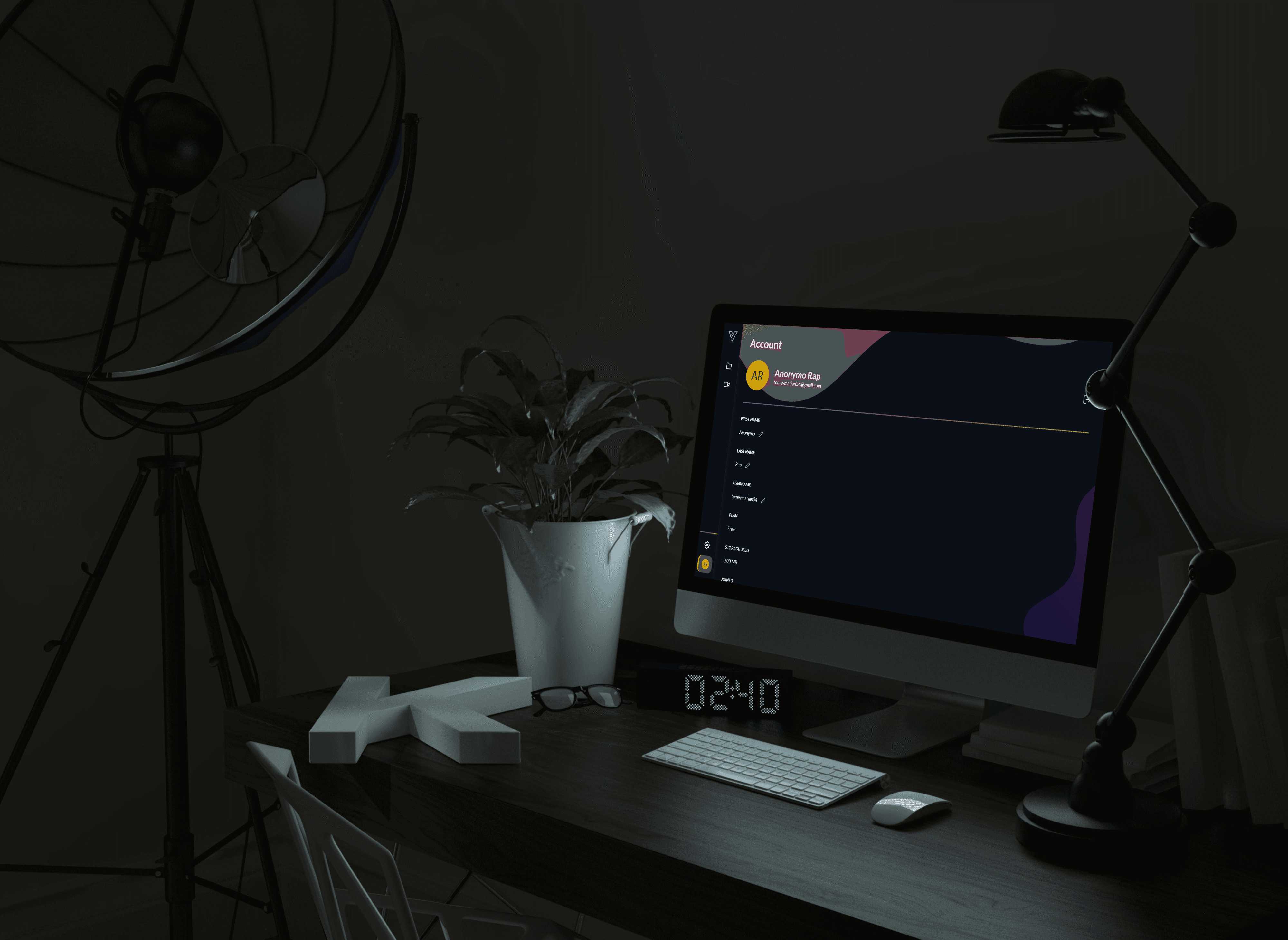 Vaultora on a desktop