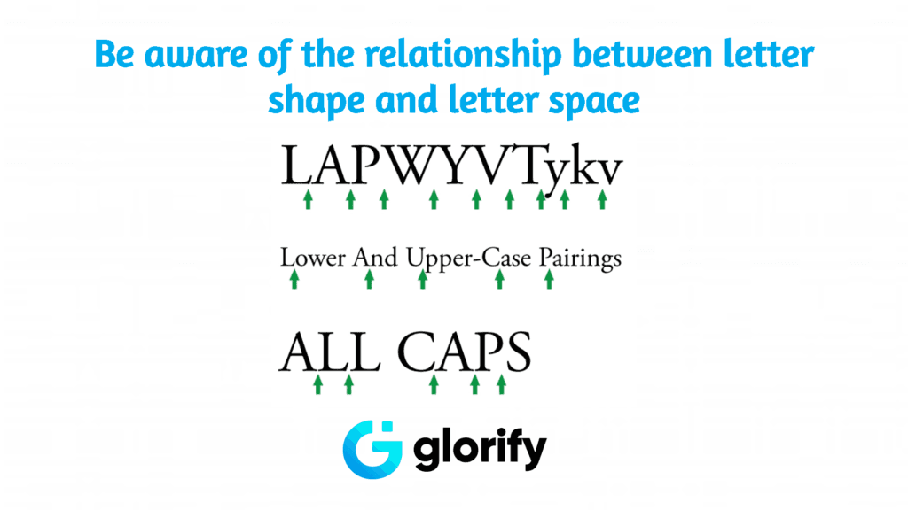 Be aware of the relationship between letter shape and letter space
