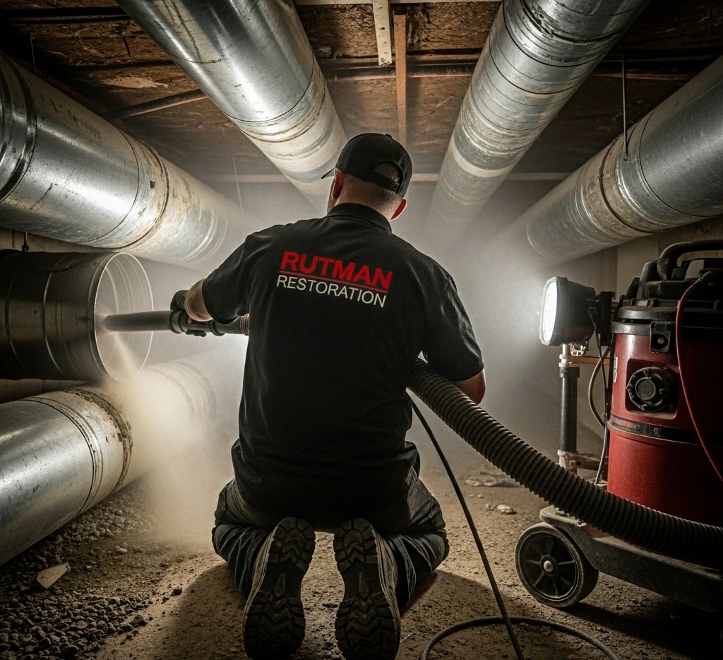 Cleaning ducts to remove animal debris — North Plains