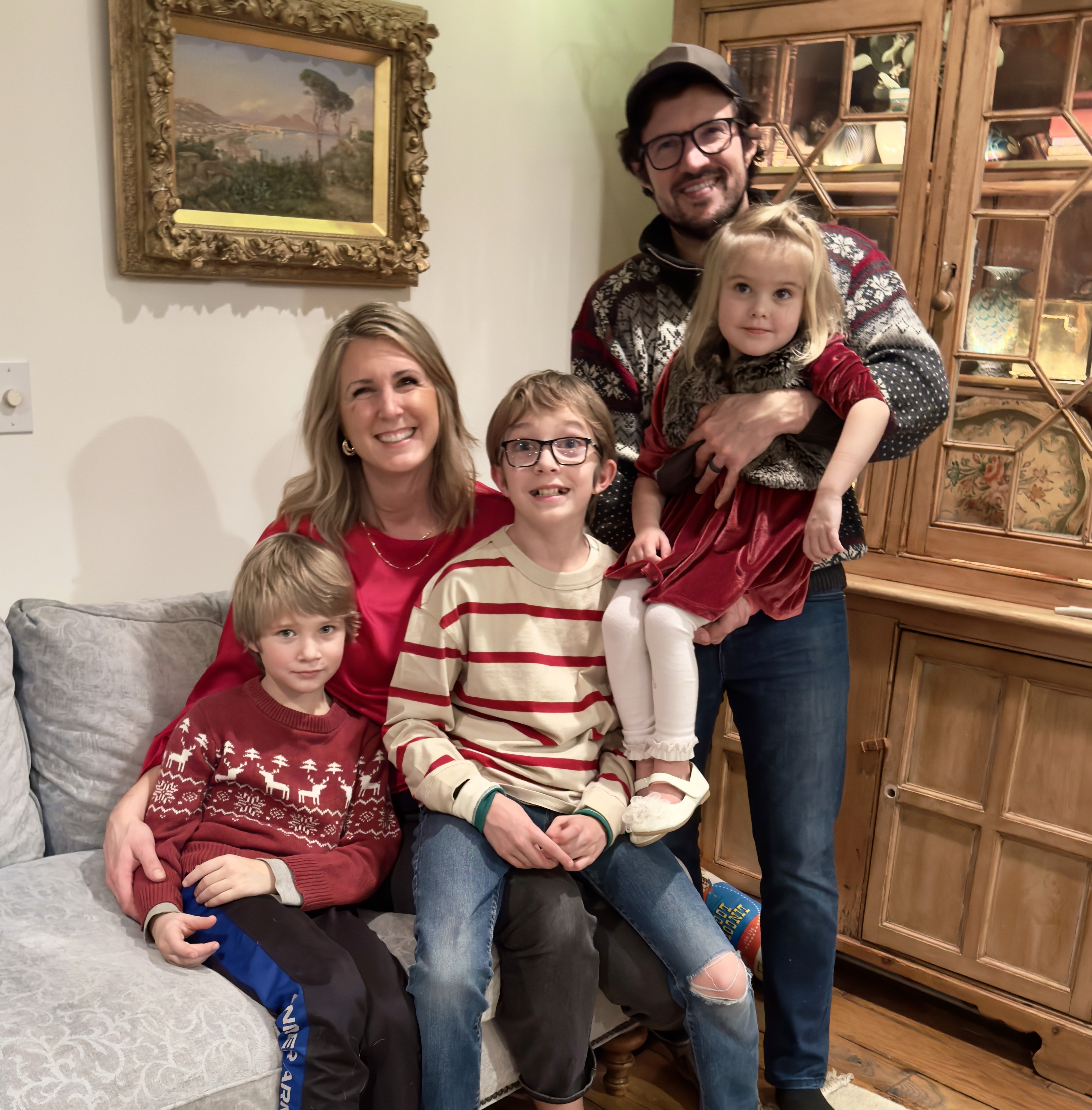 Susan hiking in lush mountainous area with husband