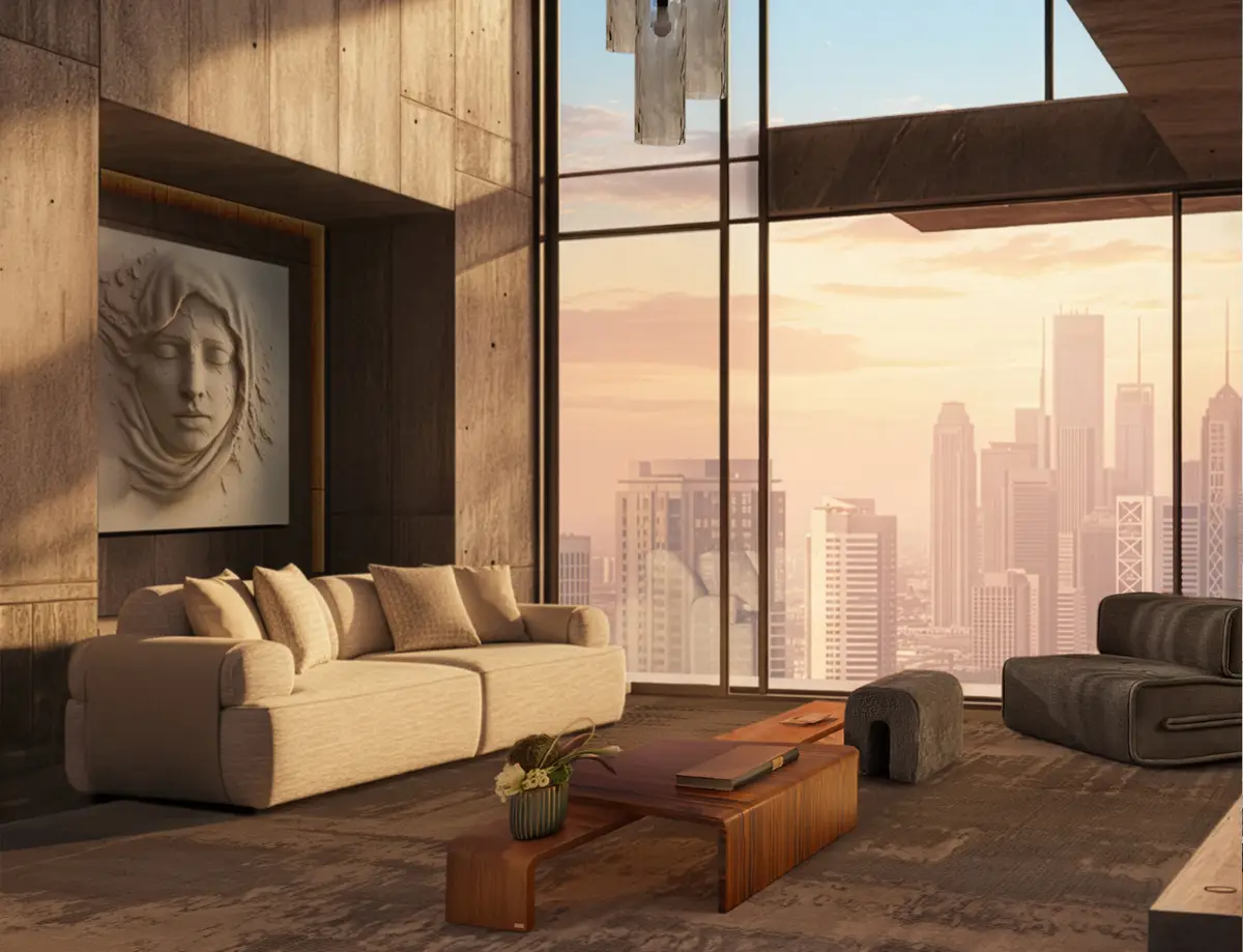 Elegant bedroom interior with luxury Italian furniture made in Italy, for contemporary interiors in Lugano.