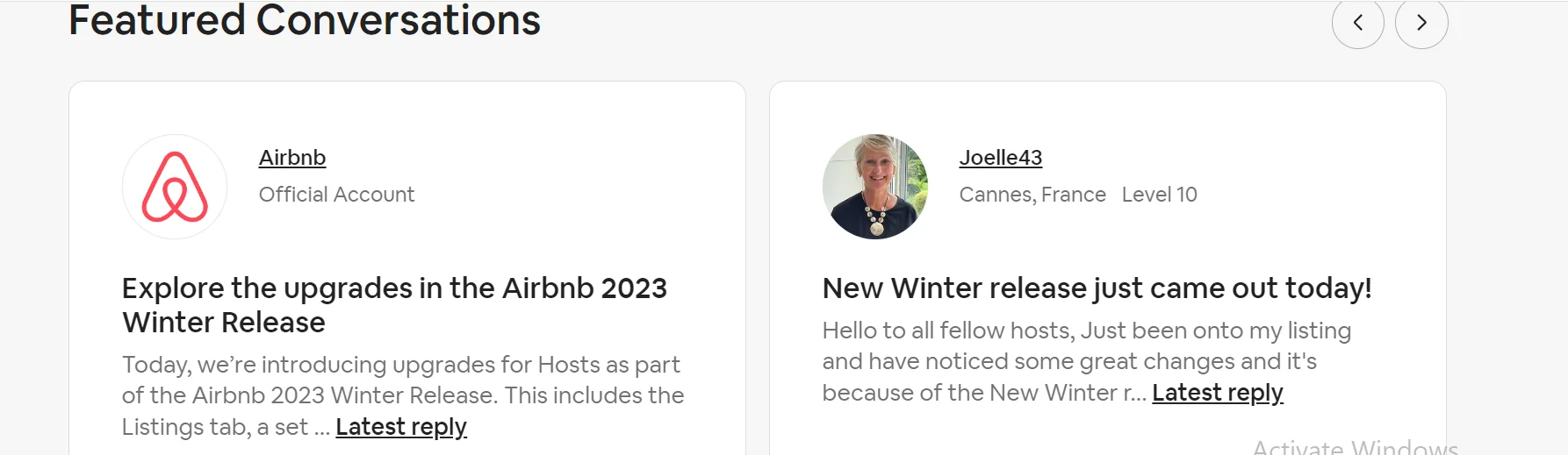 UGC example of Airbnb community 