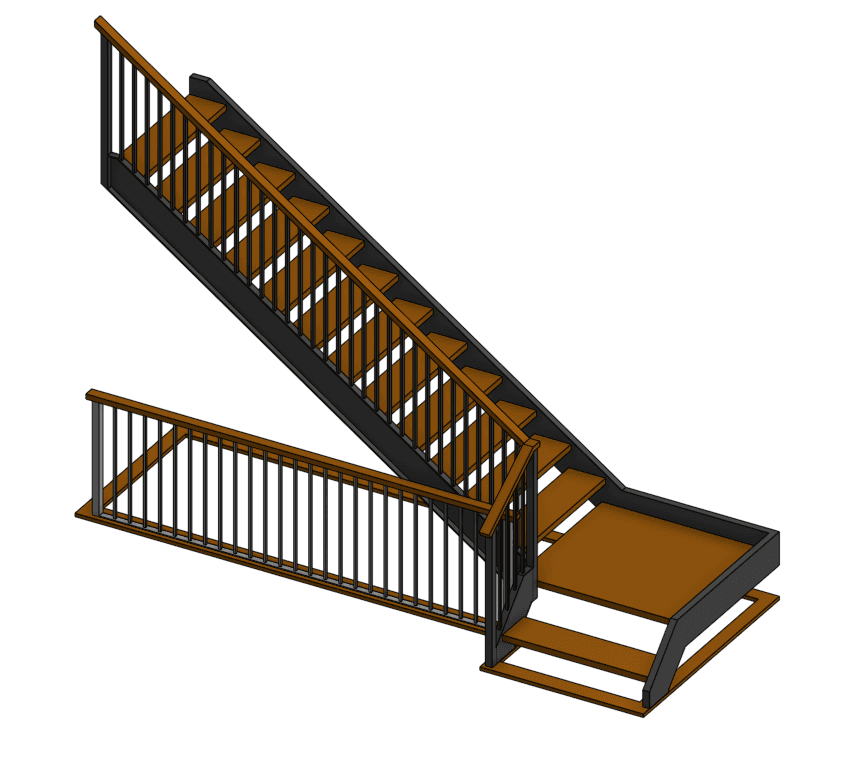 Custom floating steel staircase built by MetalStairs Co. in Halifax NB.