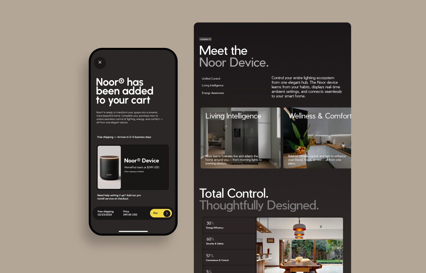A User interface of Noor digital experience