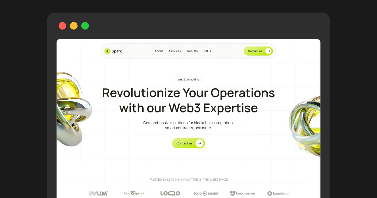 Spark Web3 Consulting Website Template Thumbnail