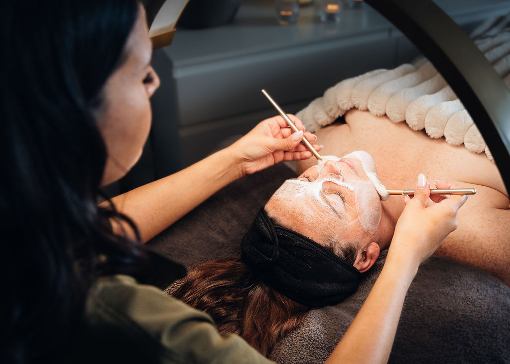 Warm neutral spa-inspired salon interior