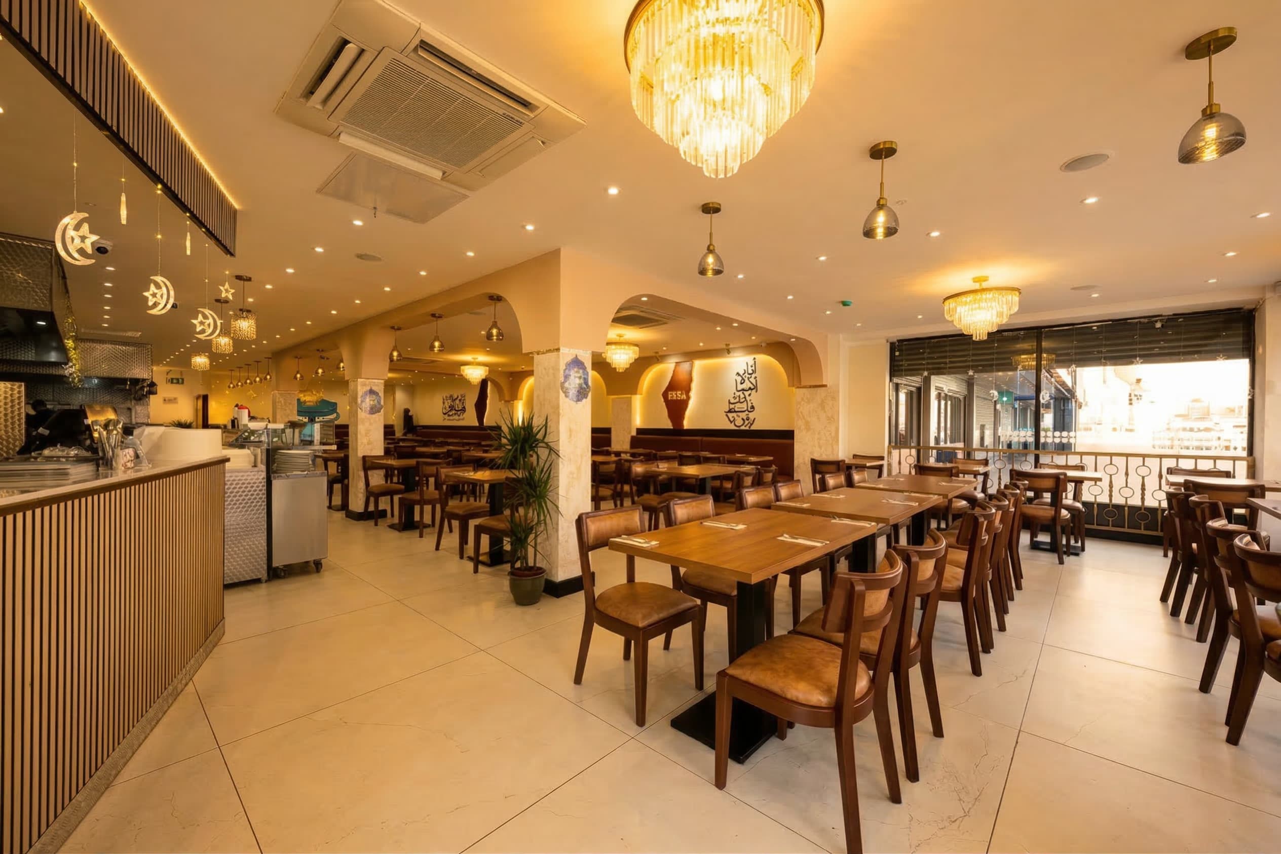 dining table in the restaurant