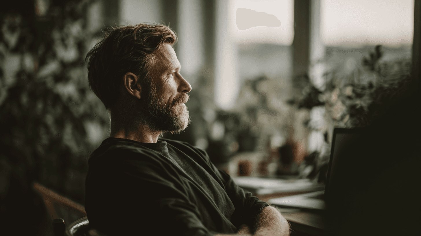 Man looking at Digital Assets when workink for him