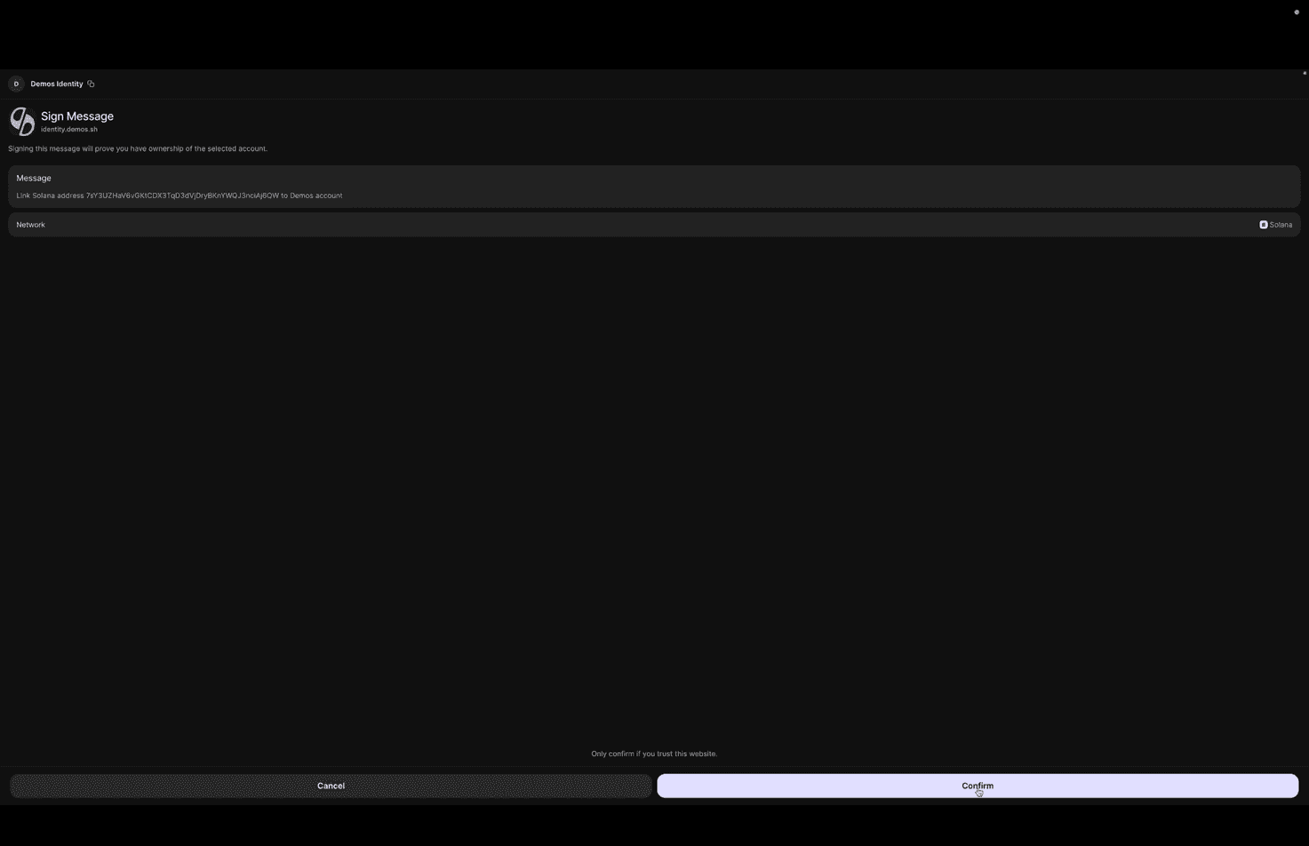 Phantom signature request