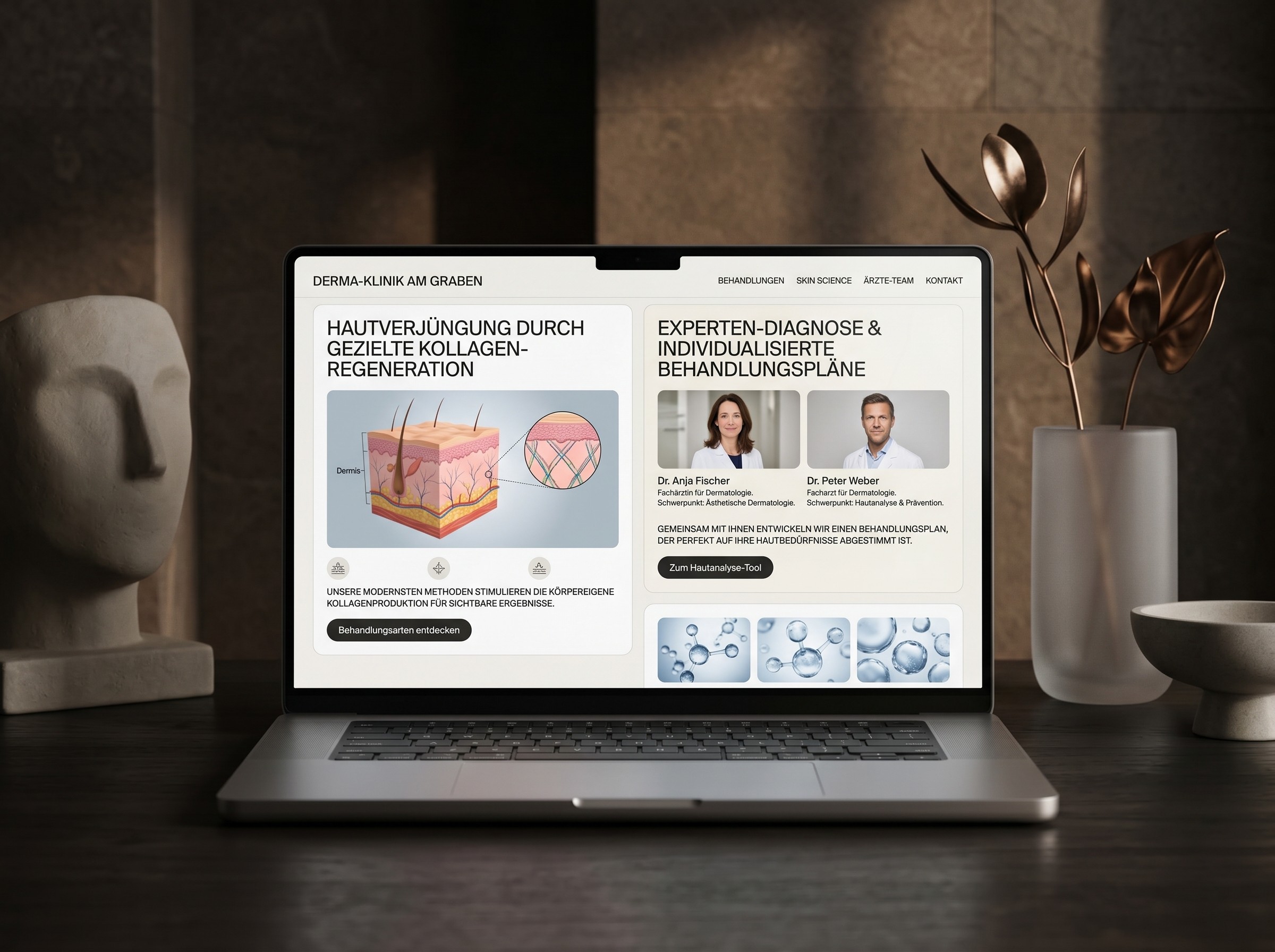 Moderne Praxis Website für Dermatologie in Mannheim