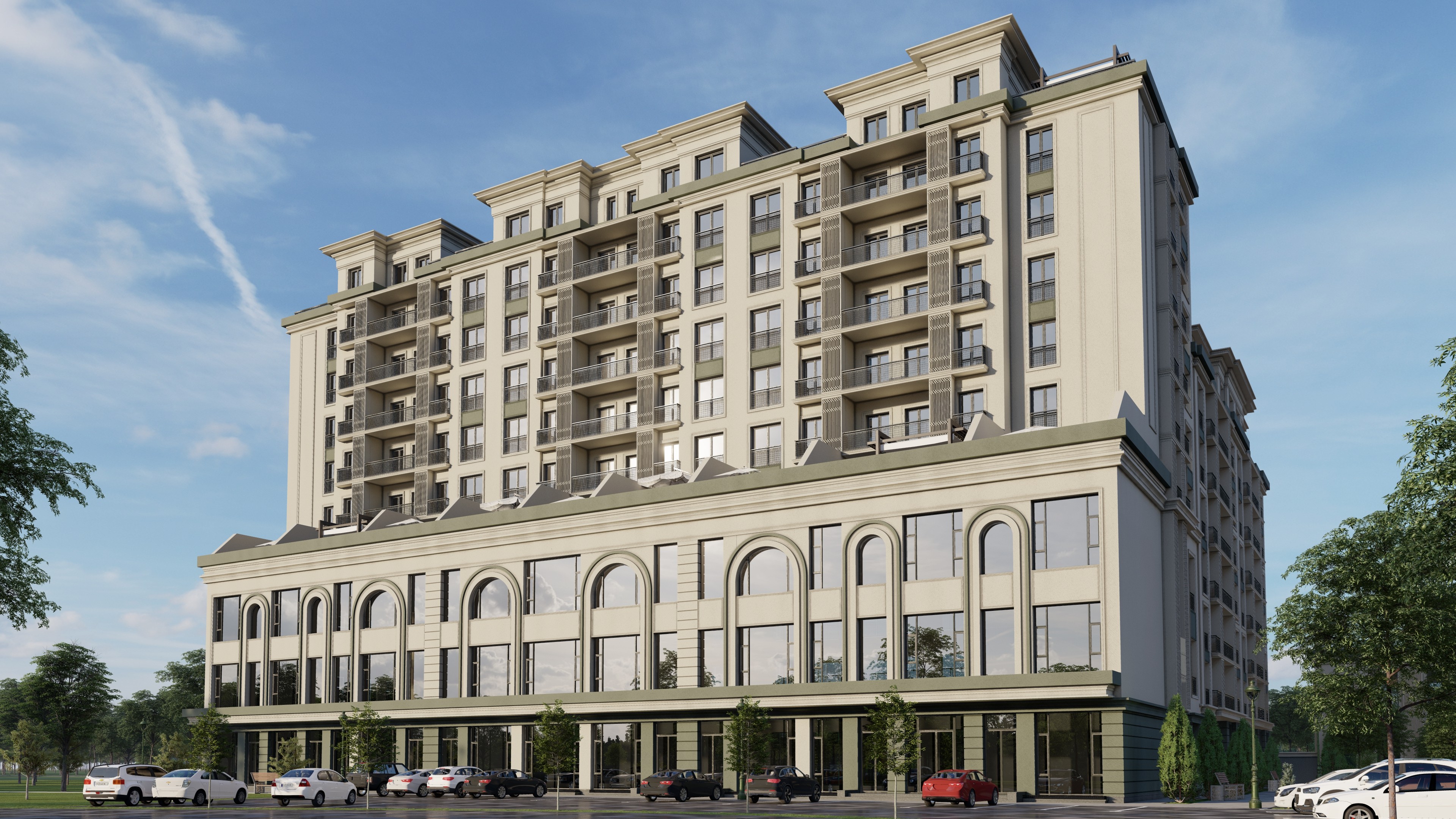 Архитектурный рендер жилого комплекса Город, Паркентский массив