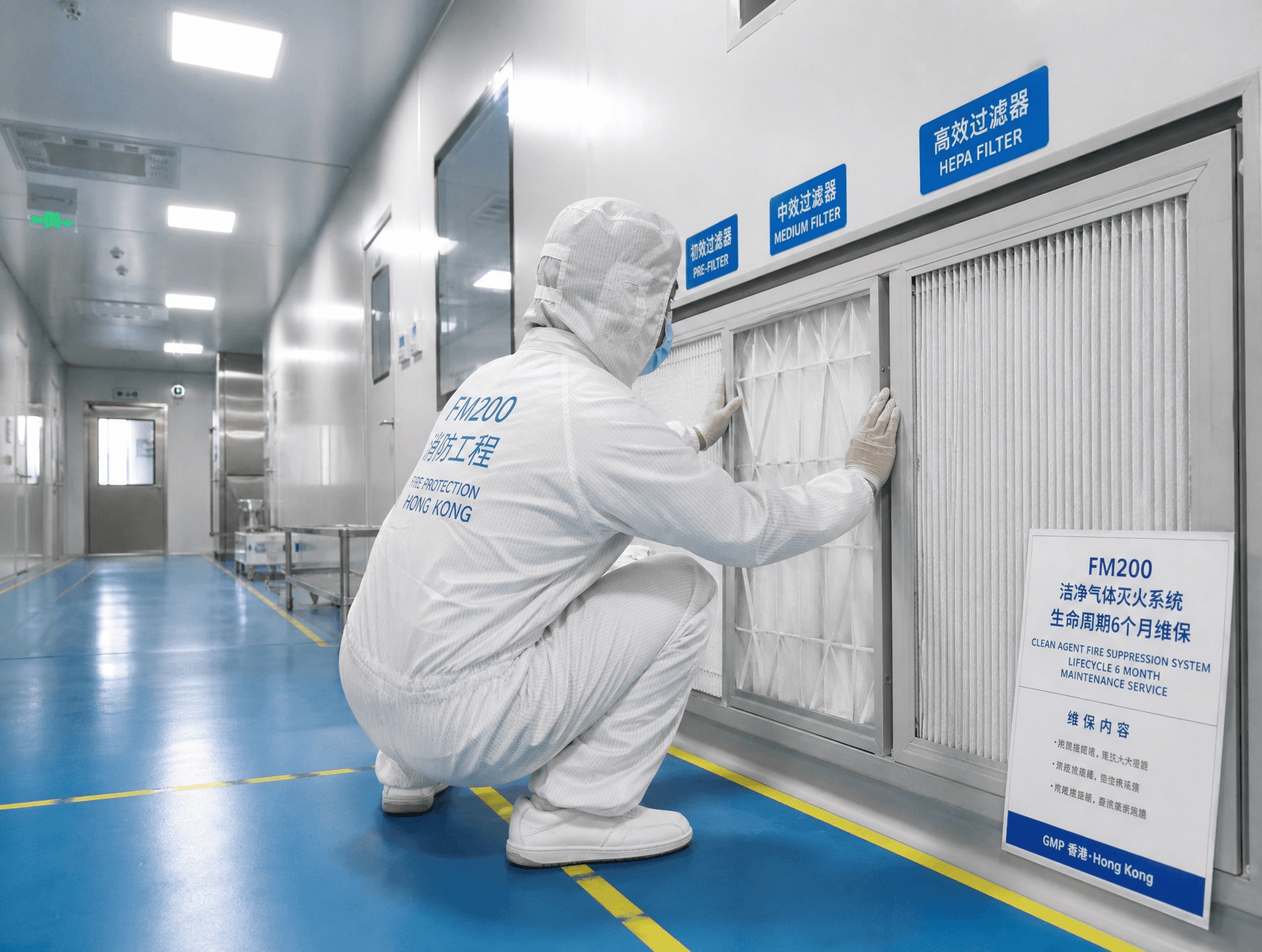 香港無塵車間專業 FM200 潔淨氣體滅火系統設計安裝 | Hong Kong Clean Room Professional FM200 Clean Gas Fire Suppression System Design and Installation